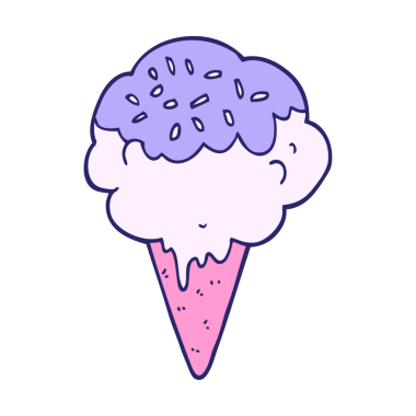 parlak neon renkli çizgi film dondurması