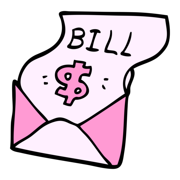 parlak neon renkli zarf içinde karalama faturası