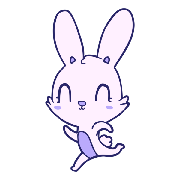 Parlak neon renkli şirin çizgi film tavşanı.