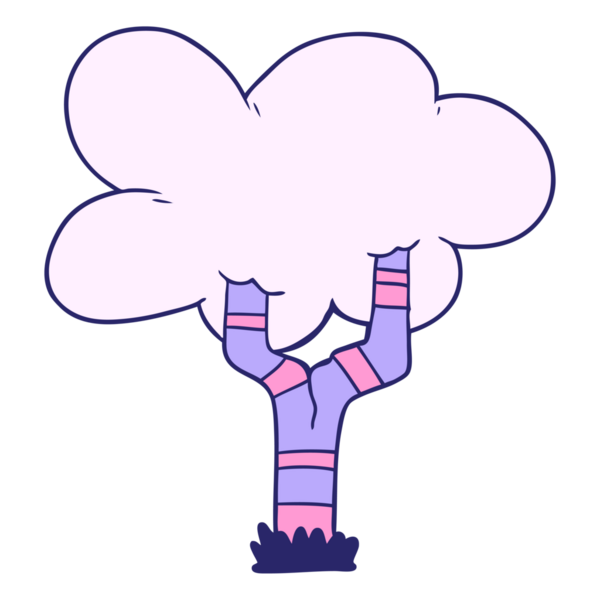 parlak neon renkli çizgi film ağacı