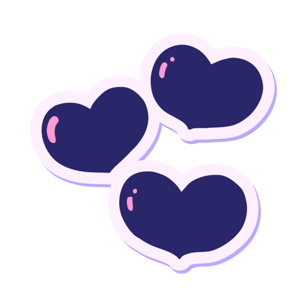 Bir karikatür çıkartması Parlak neon renkli aşk kalpleri