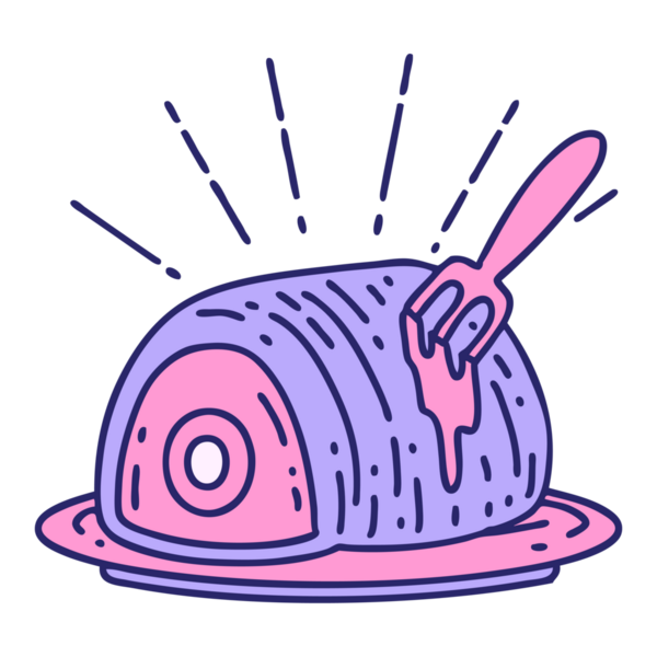 Parlak neon renkli geleneksel dövmeli biftek resmi.