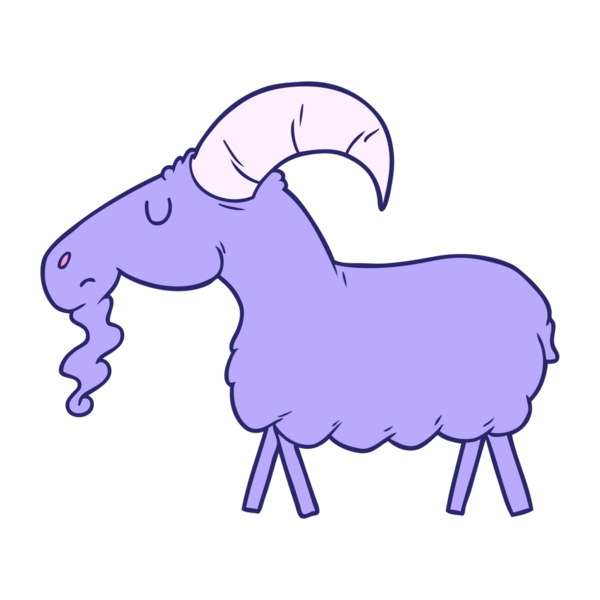 parlak neon renkli çizgi film keçisi