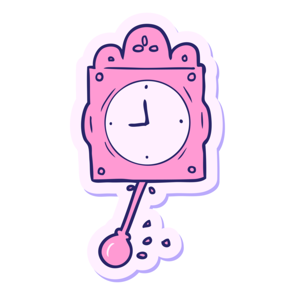 Parlak neon renkli çizgi film saatinin çıkartması