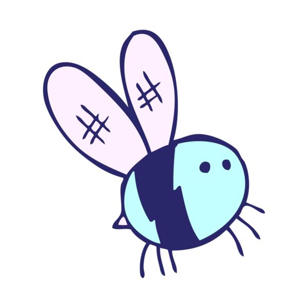 parlak neon renkli çizgi film arısı