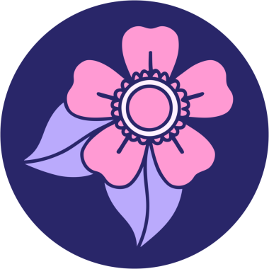 Parlak neon renkli bir çiçeğin ikonik dövme görüntüsü