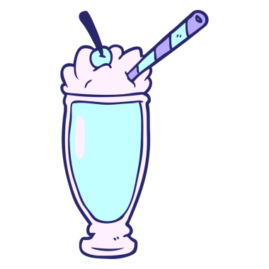 parlak neon renkli karikatür milkshake 'i