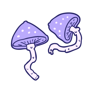 parlak neon renkli vahşi mantarlar