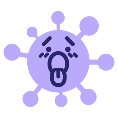 Parlak neon renginde soluk soluğa virüs