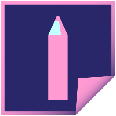 parlak neon renkli pembe renkli kalem grafik vektör kare etiketi