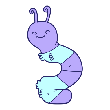 çizgi film mutlu tırtıl parlak neon renkli