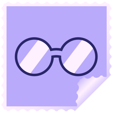 parlak neon renkli grafik kare çıkartma damgası gözlük