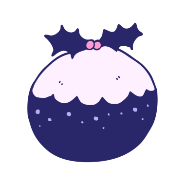 parlak neon rengi karikatür noel pudingi