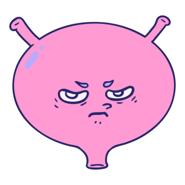 parlak neon renginde kızgın mesane