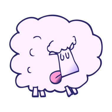 çizgi film karalaması parlak neon renkli komik koyunlar