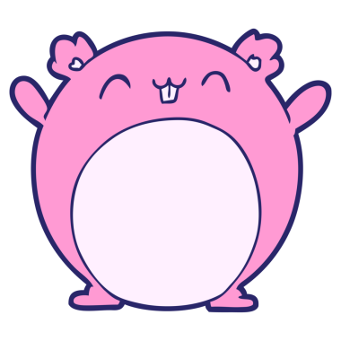 parlak neon renkli çizgi film hamsterı