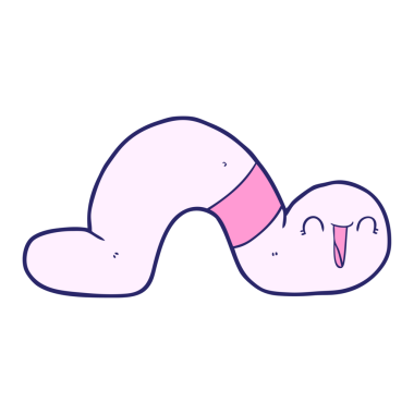 parlak neon renkli çizgi film solucanı