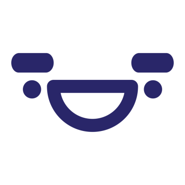 Parlak neon renkli mutlu büyük kaş yüz ikonu