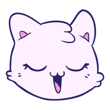 parlak neon renkli çizgi film kedisi yüzü