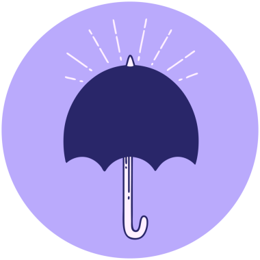 Parlak neon renkli dövme stili açık şemsiye simgesi