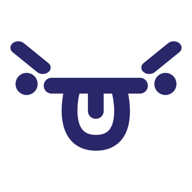 kızgın yüz parlak neon renkli dil simgesi