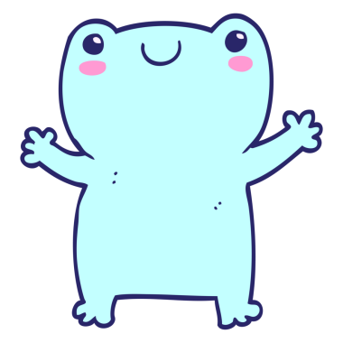 Parlak neon renkli şirin kurbağa.