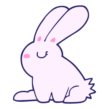 parlak neon renkli çizgi film tavşanı