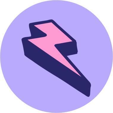 Parlak neon rengi yıldırımın ikonik dövme tarzı görüntüsü