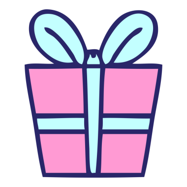 Parlak neon renginde el çizimi bir çizgi film.