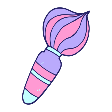 karikatür karalama boya fırçası parlak neon rengi