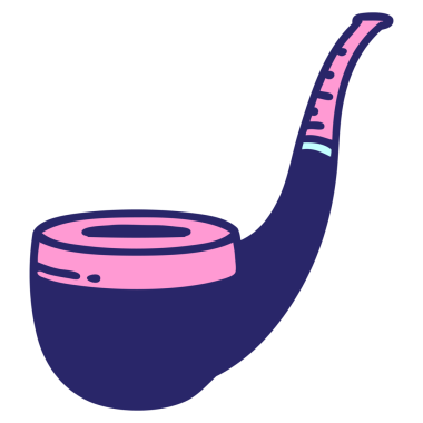 Geleneksel sigara içen piposunun parlak neon rengi dövmesi.