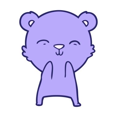 Ayıcık çizgi film karakteri parlak neon rengi