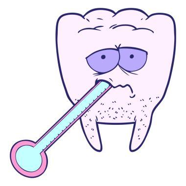 parlak neon renkli sağlıksız diş çizgi filmi