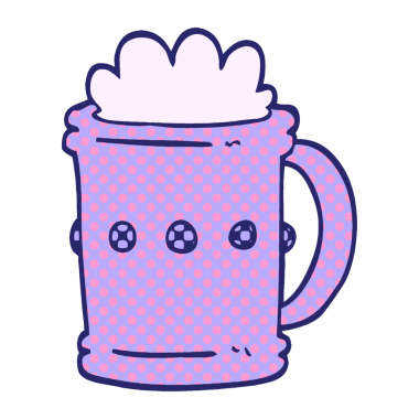 çizgi roman tarzı bira tankardı parlak neon renginde