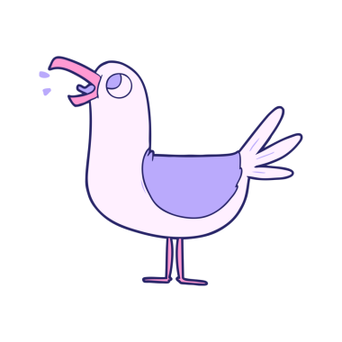 parlak neon renkli martı çizgi filmi