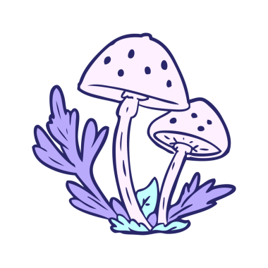 parlak neon renkli vahşi mantarlar