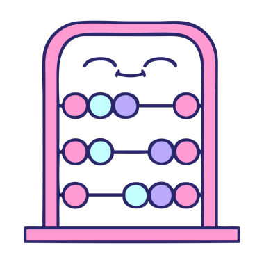 Parlak neon renkli bir abaküs çizgi filmi.