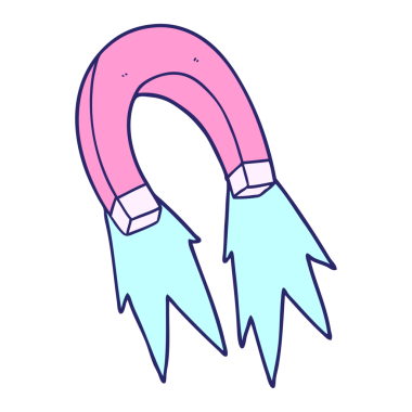 parlak neon renkli çizgi film mıknatısı