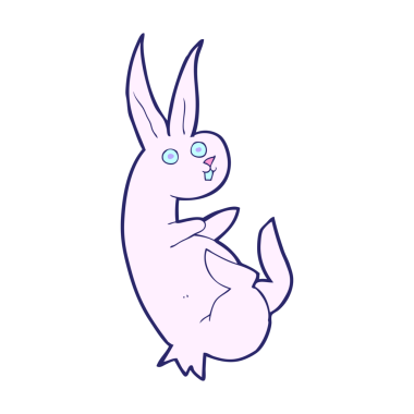 Parlak neon renkli şirin çizgi film tavşanı.