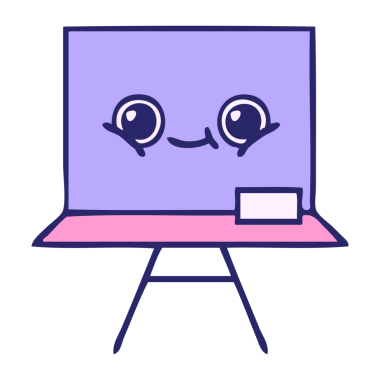 Parlak neon renkli şirin bir karikatür.