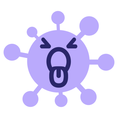 Açık ağız virüsü parlak neon renginde.