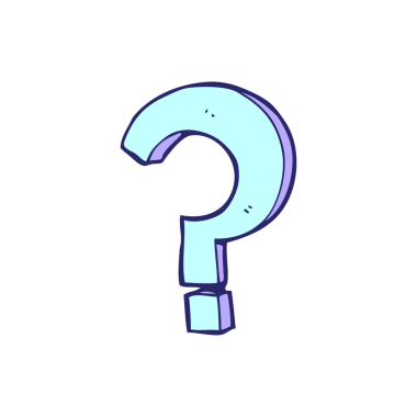 parlak neon rengi ile çizgi film soru işareti