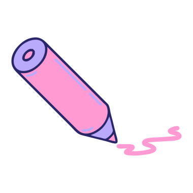 Parlak neon renkli renkli renkli renkli bir kalemin ikonik dövme şekli