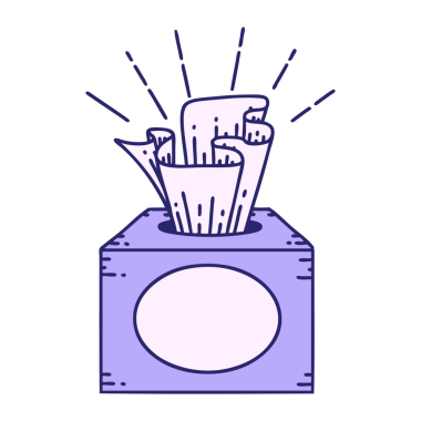 Parlak neon rengi dokulardan oluşan geleneksel dövme kutusunun çizimi