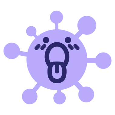 Parlak neon renkli tükenmiş soluk soluğa virüs