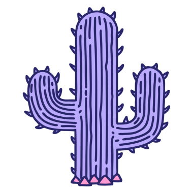 Parlak neon renkli bir kaktüsün ikonik dövme görüntüsü