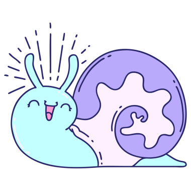 Geleneksel dövme stili parlak neon renkli mutlu salyangoz çizimi