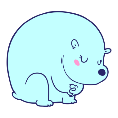 Parlak neon renkli şirin kutup ayısı çizgi filmi.