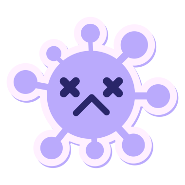 Etkilenmemiş ölü virüs etiketi parlak neon rengi