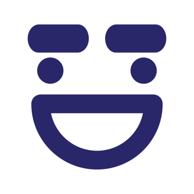 Parlak neon renkli mutlu büyük kaş yüz ikonu